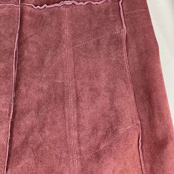 VTG Anonymous John Carlisle Suede Coat Women’s Sm Burgundy Button Up Jacket Y2K - Picture 14 of 16